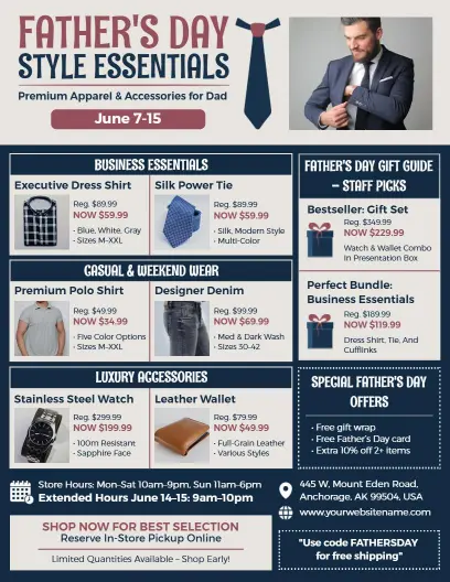 Father's Day Fashion & Accessories Flyer Template