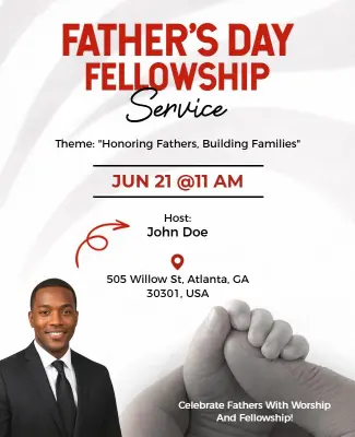 Father's Day Fellowship Service Poster Template