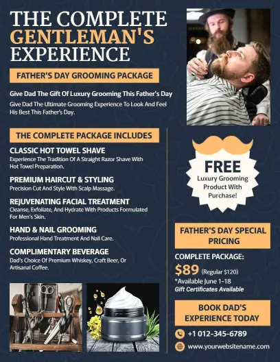 Father's Day Grooming Package Flyer Template