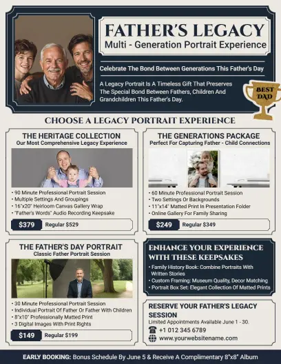 Father's Day Legacy Portrait Flyer Template