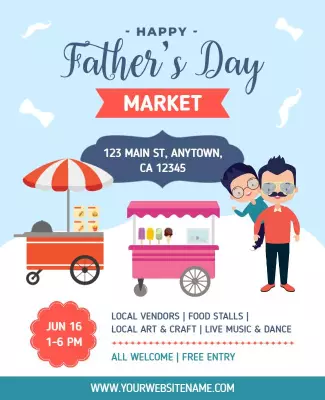 Fathers Day Market Event Flyer Template