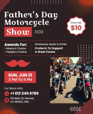 Father's Day Motorcycle Show Flyer Template