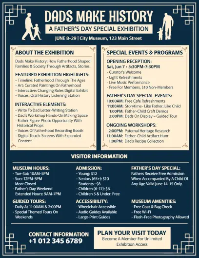 Father's Day Museum Exhibition Flyer Template