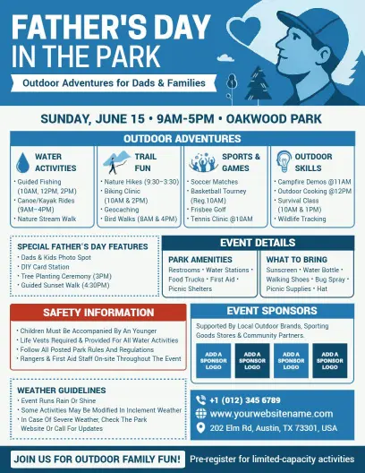 Father's Day Outdoor Celebration Flyer Template