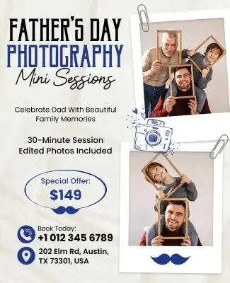 Father's Day Photography Mini Sessions Flyer Template