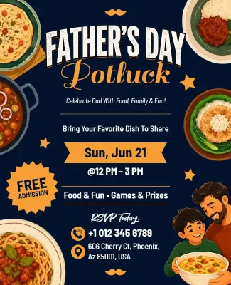 Father's Day Potluck Event Flyer Template