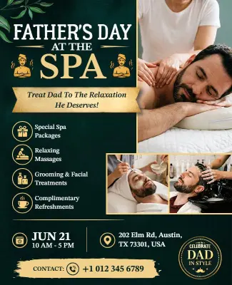 Father's Day Spa Relaxation Flyer Template