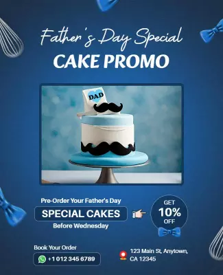 Fathers Day Special Cake Promotion Flyer Template