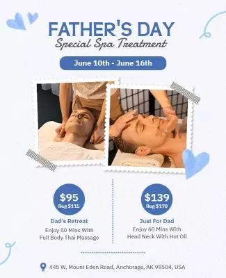 Fathers Day Special Spa Treatment Flyer Template