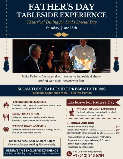 Father's Day Tableside Experience Showcase Flyer Template