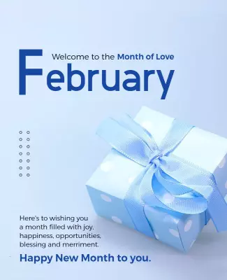 February Month Celebration Gift Flyer Template