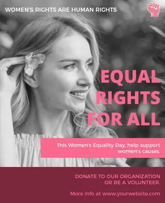 Feminist Empowerment Pink Women's Equality Day Poster Template