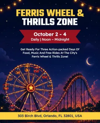 Ferris Wheel and Thrills Flyer Template