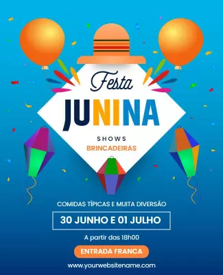 Colorful Junina Festival Celebration Flyer Template