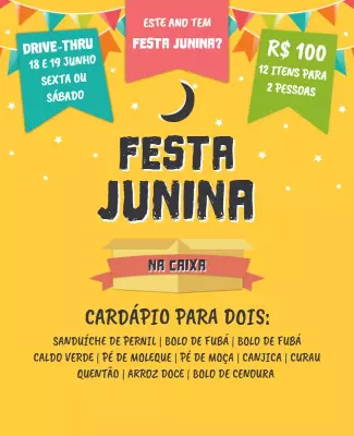 Festa Junina Food Drive Thru Flyer Template