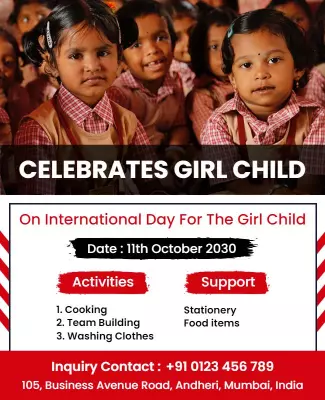 Festival Celebration for International Day of the Girl Child Poster Template