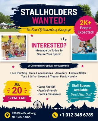Festival Stallholders Wanted Event Flyer Template
