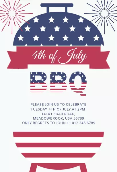 Festive 4th of July BBQ Celebration Invitation Template