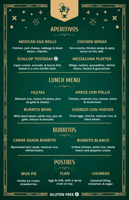 Festive Appetizers and Flavorful Dishes for New Year Menu Template