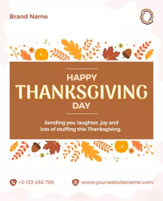 Festive Autumn Leaves Thanksgiving Celebration Poster Template