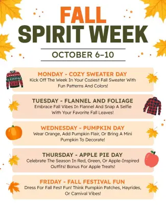 Festive Autumn Spirit Week Celebration Event Flyer Template