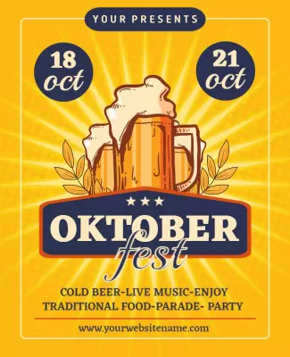 Festive Beer and Music Celebration Oktoberfest Poster Template