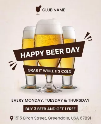 Festive Beer Celebration Discount Offer Poster Template