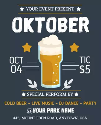 Festive Beer-Themed Oktoberfest Celebration Poster Template