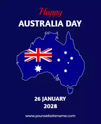 Festive Blue Australia Day Celebration Poster Template