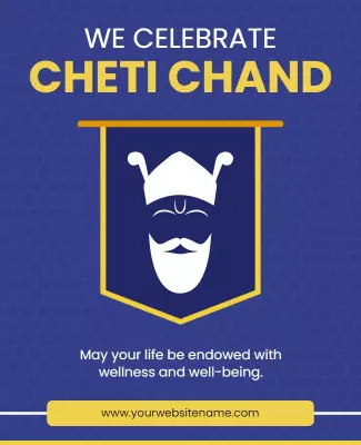 Festive Blue Cheti Chand Celebration Poster Template