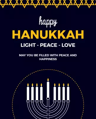 Festive Blue Hanukkah Celebration Poster Template