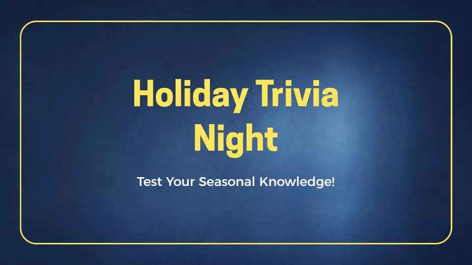 Fun Blue Easy Holiday Trivia Game Presentation Template
