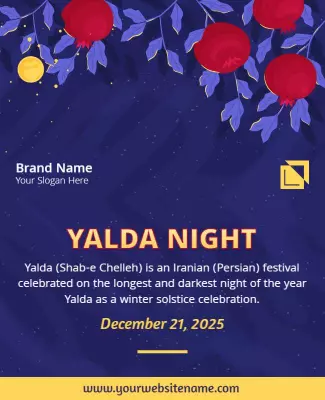 Festive Blue Yalda Night Winter Solstice Celebration Poster Template