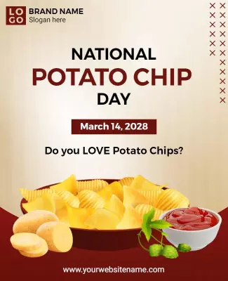 Festive Celebration for National Potato Chip Day Poster Template