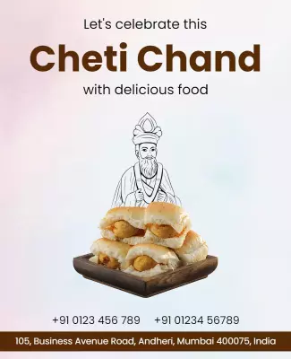 Festive Cheti Chand Celebration Food Poster Template