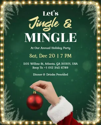 Festive Christmas Jingle and Mingle Event Flyer Template