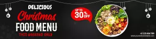 Festive Christmas Themed Delicious Food Menu Banner Template