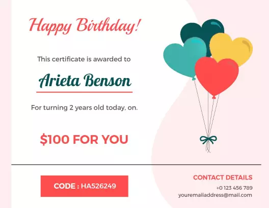 Festive Colorful Birthday Celebration Certificate Template