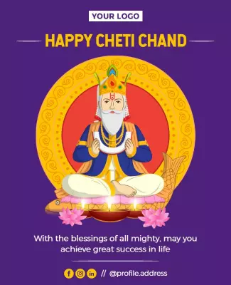 Festive Colorful Cheti Chand Celebration Poster Template