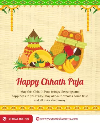 Festive Colorful Chhath Puja Celebration Poster Template
