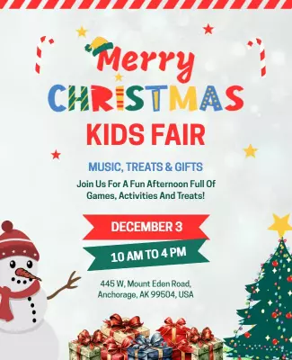 Festive Colorful Christmas Kids Fair Celebration Poster Template