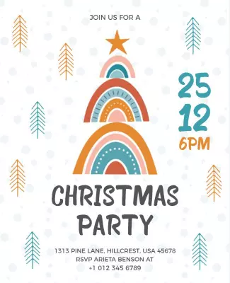 Festive Colorful Christmas Party Celebration Poster Template