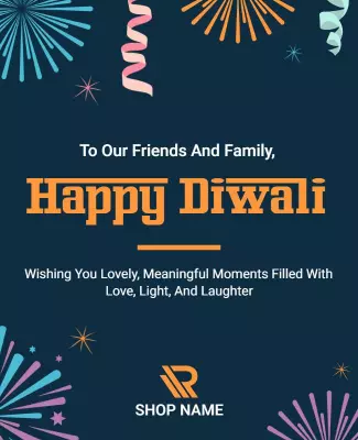 Festive Colorful Diwali Celebration Greeting Poster Template