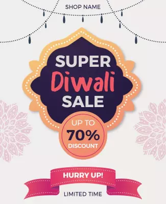 Festive Colorful Diwali Sale Promotion Poster Template