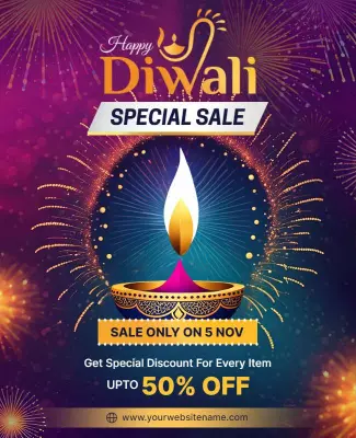 Festive Colorful Diwali Special Sale Discount Poster Template