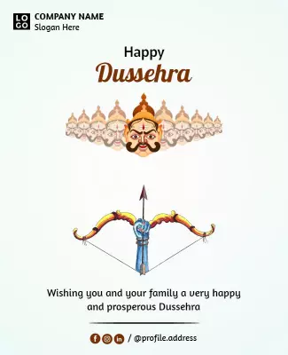Festive Colorful Dussera Celebration Greeting Poster Template
