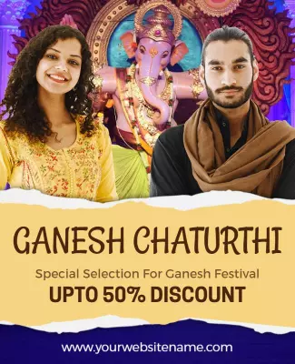 Festive Colorful Ganesh Chaturthi Celebration Poster Template