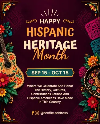 Festive Colorful Hispanic Heritage Month Celebration Flyer Template