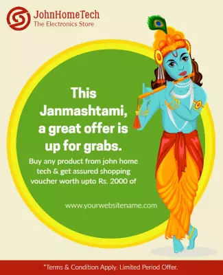 Festive Colorful Janmashtami Celebration Offer Poster Template