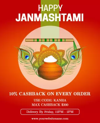 Festive Colorful Janmashtami Celebration Poster Template